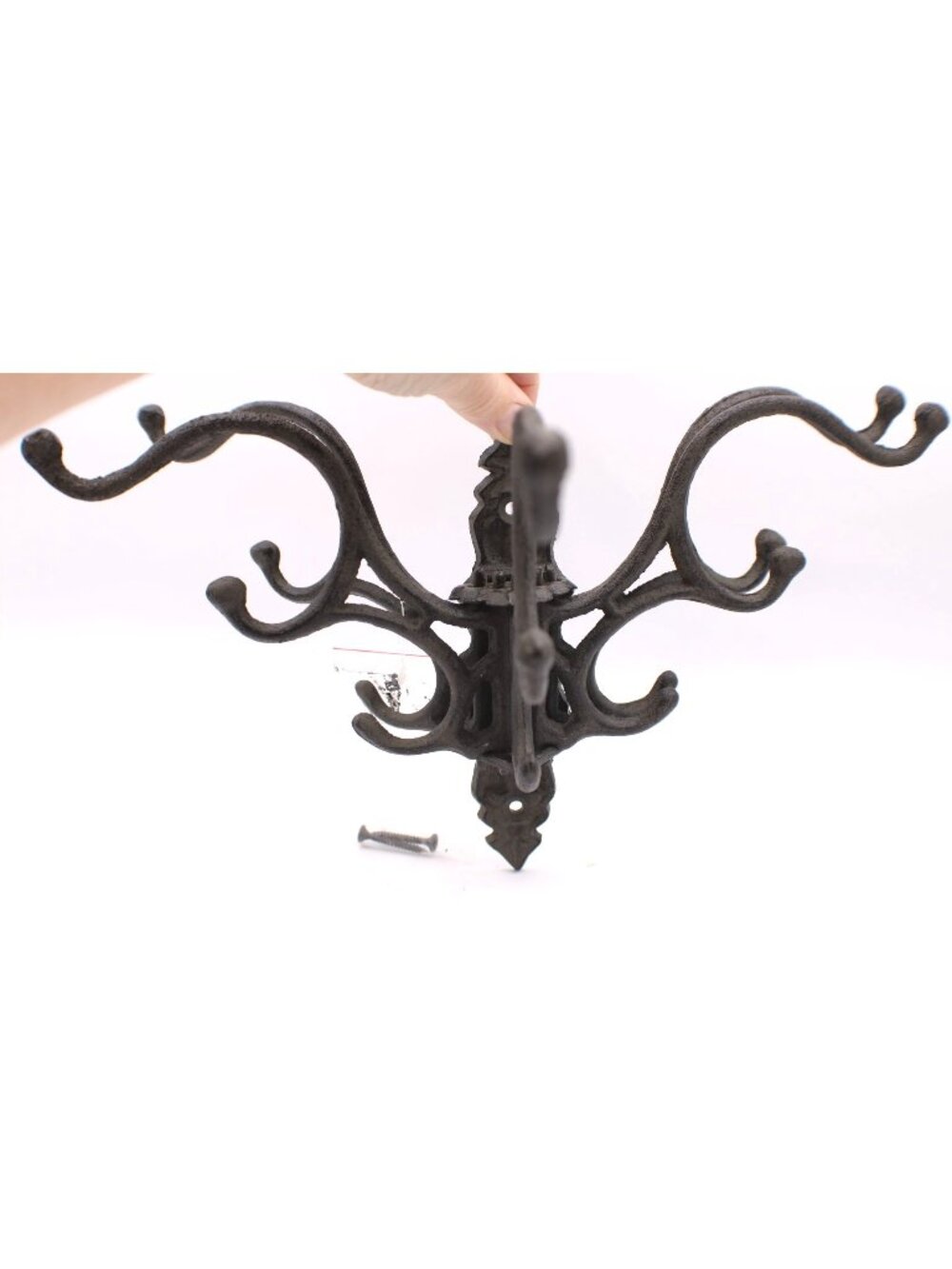 Swivel Wall Hook Rack Folding Cast Wrought Iron Decor Mud Room 7"H Closet Sturdy